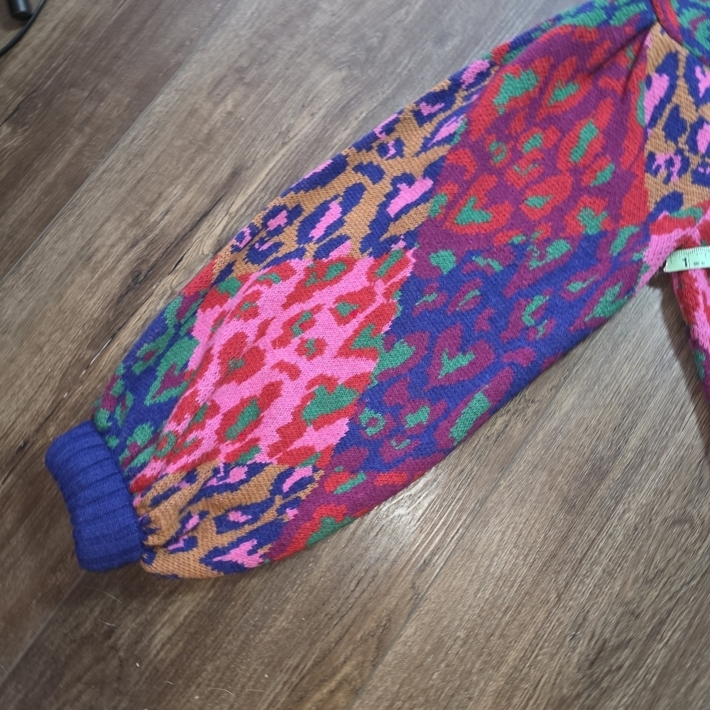 Farm Rio Mixed Leopard Pop Sweaterdress Multi Size L NWT - Picture 7 of 15